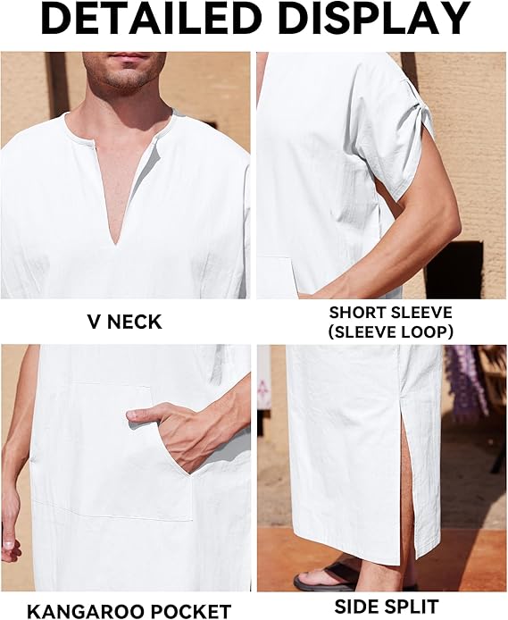 Ventryco Men’s Short Sleeve Kaftan Thobe