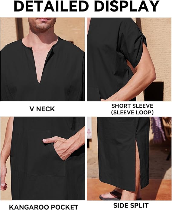 Ventryco Men’s Short Sleeve Kaftan Thobe