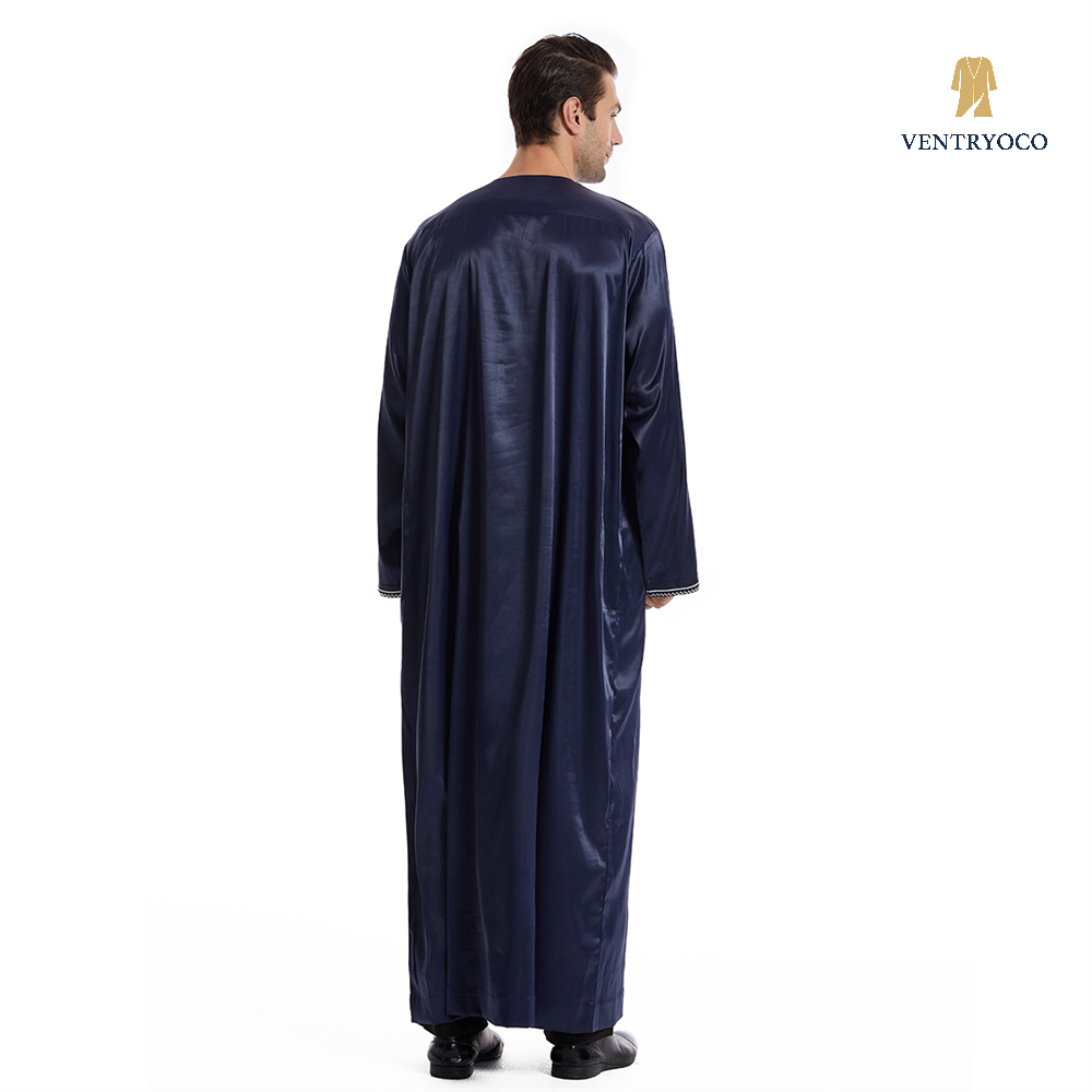 Men's Long Sleeve Islamic Thobe – Traditional Muslim Robe for Prayer, Eid, Ramadan & Daily Wear